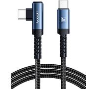 toocki Câble USB-C 60W 2M, PD3.0 Rapide, Angle 90°, Tressé Nylon, Bleu