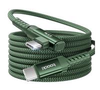 toocki Cable USB C Charge Rapide 3M 100W Câble Type C Coudé 90 Degrés, Nylon Tressé Compatible avec iPhone 17 16 15 Pro Plus Max Air, MacBook Air, Galaxy S25 Ultra/S24, Vert