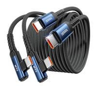 toocki Cable USB C Charge Rapide [3M,Lot de 2] 100W Câble Type C Coudé 90 Degrés, Nylon Tressé Compatible avec iPhone 17 16 15 Pro Plus Max Air, MacBook Air, Galaxy S25 Ultra/S24, Blue