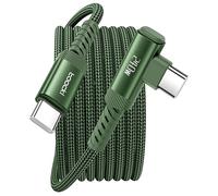 toocki Cable USB C to USB C 240W 1M, Charge Rapide PD3.1 & Transfert de Données 480Mbps, Câble Type-C Anglé Tressé Nylon pour iPhone 17 Pro Max/16/16 Pro Max/15, MacBook Pro, iPad, Galaxy S25, Vert