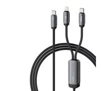 TOOCKI Câble USB-C vers Double Sortie USB-C et compatible Apple, 100W Nylon Tressé Power Delivery PD avec Témoin Lumineux Chargeur Rapide, Cordon Tressé en Nylon. Longueur 120cm