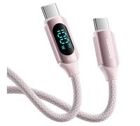 toocki Câble USB C vers USB C 100 W, 1 M 5 A, Cable de Charge Rapide PD QC5.0 avec Écran LED, Compatible avec iPhone 16/16 Pro/16 Pro Max, MacBook Pro Air, iPad Pro, Galaxy S24, Switch (Rose)
