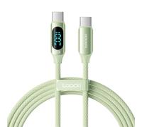 toocki Câble USB C vers USB C 100 W, 2 M 5 A, Cable de Charge Rapide PD QC5.0 avec Écran LED, Compatible avec iPhone 16/16 Pro/16 Pro Max, MacBook Pro Air, iPad Pro, Galaxy S24, Switch (Vert)