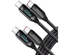toocki Cable USB C vers USB C 100 W, [2-Pack 2m] 5 A Cable Type C Charge Rapide PD QC5.0 avec Écran LED, Compatible avec iPhone 16 15 Pro Max Plus MacBook Pro Air iPad Pro Galaxy S24 S23, Noir