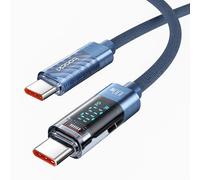 toocki Câble USB C vers USB C, 100 W, type C PD 5 A, charge rapide avec écran LED, cordon de charge en nylon tressé pour iPhone 15 Pro Max Plus, MacBook, iPad, Galaxy S24, S23, S22, Pixel (bleu)