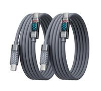 toocki Câble USB C vers USB C 100W [1M, Lot de 2] avec Écran LED, Gris