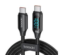 toocki Cable USB C vers USB C 1M, 100W PD Câble de Charge Rapide Type C Nylon Tressé Câble avec affichage LED pour iPhone 17 Pro Max/16/16 Pro Max/15 Série, MacBook, iPad, Galaxy S23 S22, Pixel
