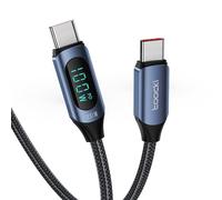 toocki Câble USB C vers USB C 1M 100W, PD/QC avec Écran LED, Bleu