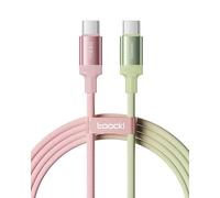 toocki Cable USB C vers USB C 240W 2M, Dégradé Vert/Rose, Charge Rapide PD3.1 Câble Tressé Compatible avec iPhone 17 16 15 Pro Max, Galaxy S25 S24 S23, MacBook Pro/Air, iPad, Switch