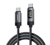 toocki Câble USB-C vers USB-C 240W 2M, PD3.1 Charge Rapide Type C, Nylon Tressé avec Écran OLED pour iPhone 17 Pro Max/16, Samsung S24 S23 S22 S21 et MacBook