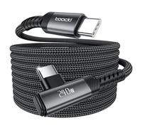 toocki Câble USB C vers USB C Coudé 3M 240W, Rapide Angle Droit, Noir