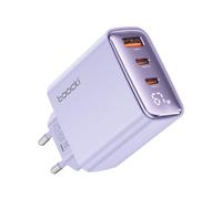 toocki Chargeur USB-C GaN 67W, 3 Ports avec Écran LED Intégré, Violet