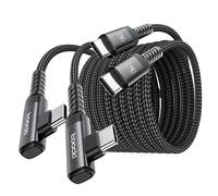 toocki Lot 2 Câbles USB C 60W 3M, Charge Rapide, Angle Droit, Noir