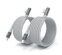 toocki Lot de 2 Câble USB C 60W 2M, Charge Rapide Angle Droit Type-C, Blanc | Cable USB C vers USB C Coudé, Tressé Nylon pour iPhone 17/16/15 Pro Max/MacBook Pro/iPad/Galaxy S25/S24, Idéal Maison/Voyage