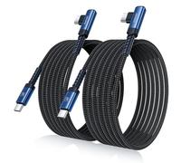 toocki Lot de 2 Câble USB C 60W 2M, Charge Rapide, Angle Droit Type-C, Bleu | Cable USB C vers USB C Coudé, Tressé Nylon pour iPhone 17/16/15 Pro Max/MacBook Pro/iPad/Galaxy S25/S24, Idéal Maison/Voyage