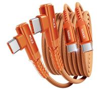 toocki Lot de 2 câbles USB C de 1 m - 100 W - Angle droit - Câble USB 2.0 en nylon tressé pour iPhone 17, 16, 15 Pro Plus Pro Max Air, iPad Pro, Galaxy S24 S23, MacBook Pro, Pixel