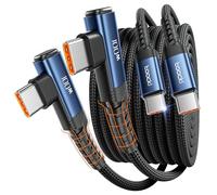 toocki Lot de 2 câbles USB C de 1 m - 100 W - Angle droit - Câble USB 2.0 en nylon tressé pour iPhone 17, 16, 15 Pro Plus Pro Max Air, iPad Pro, Galaxy S24 S23, MacBook Pro, Pixel