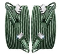 toocki Lot de 2 câbles USB C de 2 m, 100 W, angle droit, câble USB 2.0 en nylon tressé pour iPhone 17, 16, 15 Pro Plus Pro Max Air, iPad Pro, Galaxy S24 S23, MacBook Pro, Pixel