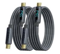 toocki Lot de 2 Câbles USB C vers USB C 240 W, 1M Charge Rapide PD3.1 avec Écran LED Dynamique & E-Marker, Compatible pour MacBook/iPhone 17 Pro Max/16/16 Pro/15 Série | Transfert 480Mbps & CarPlay