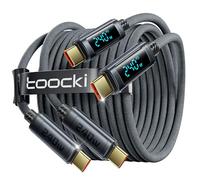 toocki Lot de 2 Câbles USB C vers USB C 240 W, 2M Charge Rapide PD3.1 avec Écran LED Dynamique & E-Marker, Compatible pour MacBook/iPhone 17 Pro Max/16/16 Pro/15 Série | Transfert 480Mbps & CarPlay