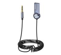 toocki Récepteur Bluetooth 5.1 Voiture, Aux Bluetooth Jack 3.5mm et USB, TPU Câble Spiralé, Autoradio Stéréo Speaker, Assistance Écoute/Appel/Navigation