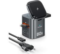 toocki Station Charge 80W, 6 en 1 Chargeur GaN avec Câble Rétractable USB-C