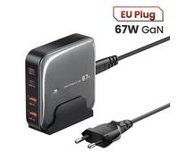 Toocki-Station De Charge Usb Multi Port,Gan,Type C,Charge Rapide Pd Qc,Iphone,Macplepro,Xiaomi,Bureau,67w - Type Eu Black
