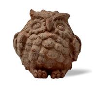 Toocook Chouette en terre cuite artisanale pour décoration de jardin unique résistante aux intempéries (9 cm)