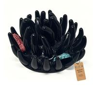 Toocook Supermobile Anémone Marina en céramique émaillée Artisanale Made in Italy - Sculpture décorative thème mer, Ø 12 cm h 7 cm - 5 Couleurs (Nero)