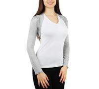 Toocool Boléro Femme Gilet Court Manches Longues Élasthanne Cardigan Élégant CC-816 [Gris Clair Mélangé, Taille Unique]