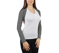 Toocool Boléro Femme Gilet Court Manches Longues Élasthanne Cardigan Élégant CC-816 [Gris Foncé Mélangé, Taille Unique]