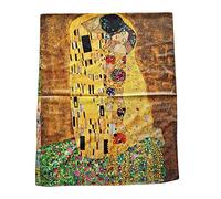 Toocool Écharpe Étole Unisexe Klimt Van Gogh Frida Monet Foulard Tableaux Célèbres 70x180cm Châle Œuvres d'Art Satin YH [Taille unique, Yh-102 Baiser]