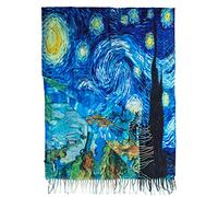 Toocool Écharpe Étole Unisexe Klimt Van Gogh Kandinsky Monet Foulard Tableaux Célèbres 70x170cm Châle Œuvres d'Art Portables A001 [Taille unique, Nuit étoilée]