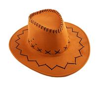 Toocool HUT5 - Chapeau de cowboy / cowgirl en daim pour fête carnaval - Beige - Marron -