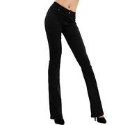Toocool Jeans Femme Taille Haute Push Up - Pantalon Patte d'Éléphant Évasé F36-M6129 [L, Noir]