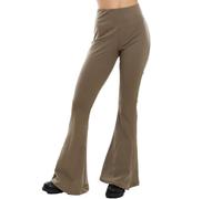 Toocool Legging femme élastique patte cloche flare taille haute yoga VI-107, vert, L-XL