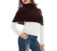 Toocool LO-AS0430 Couvre-épaules, cape, boléro, col roulé, écharpe poncho en tricot pour femme