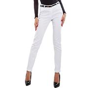 Toocool Pantalon Classique pour Femme, Pantalon Elégant Taille Basse avec Poches et Ceinture, Pantalons d'Eté pour Femme AS-28251 [XL, Blanc]