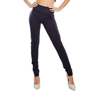 Toocool Pantalon femme élégant Cigarette classique d'hiver Basic VI-1618, bleu foncé, XL