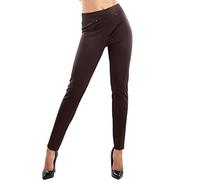 Toocool Pantalon Femme Élégant Cigarette Classique Hiver Grande Taille (Curvy Fit) Taille Élastique VI-2030 [52, Marron]