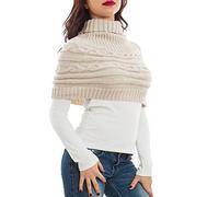 Toocool Poncho Femme Col Roulé Cape Boléro Tricot Écharpe Chaude LO-AS0430 [Beige, Taille Unique]