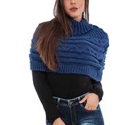 Toocool Poncho Femme Col Roulé Cape Boléro Tricot Écharpe Chaude LO-AS0430 [Bleu Poudre, Taille Unique]