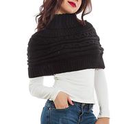 Toocool Poncho Femme Col Roulé Cape Boléro Tricot Écharpe Chaude LO-AS0430 [Noir, Taille Unique]