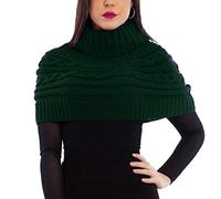 Toocool Poncho Femme Col Roulé Cape Boléro Tricot Écharpe Chaude LO-AS0430 [Vert Foncé, Taille Unique]