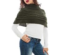 Toocool Poncho Femme Col Roulé Cape Boléro Tricot Écharpe Chaude LO-AS0430 [Vert, Taille Unique]