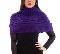 Toocool Poncho Femme Col Roulé Cape Boléro Tricot Écharpe Chaude LO-AS0430 [Violet, Taille Unique]