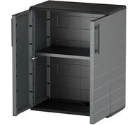 Tood Armoire basse grise avec 2 portes et 1 étagère