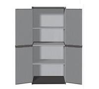 TOOD Armoire de rangement haute en resine 3 tablettes Gris G