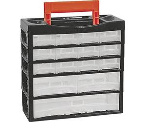 TOOD - Casier De Rangement À 15 Tiroirs En Plastique Avec Poignée - Bricolage - Rangement Garage - 31,8x13,5x31cm
