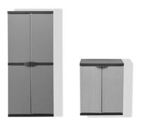 Armoire de rangement haute en résine TOOD - 3 tablettes - Gris